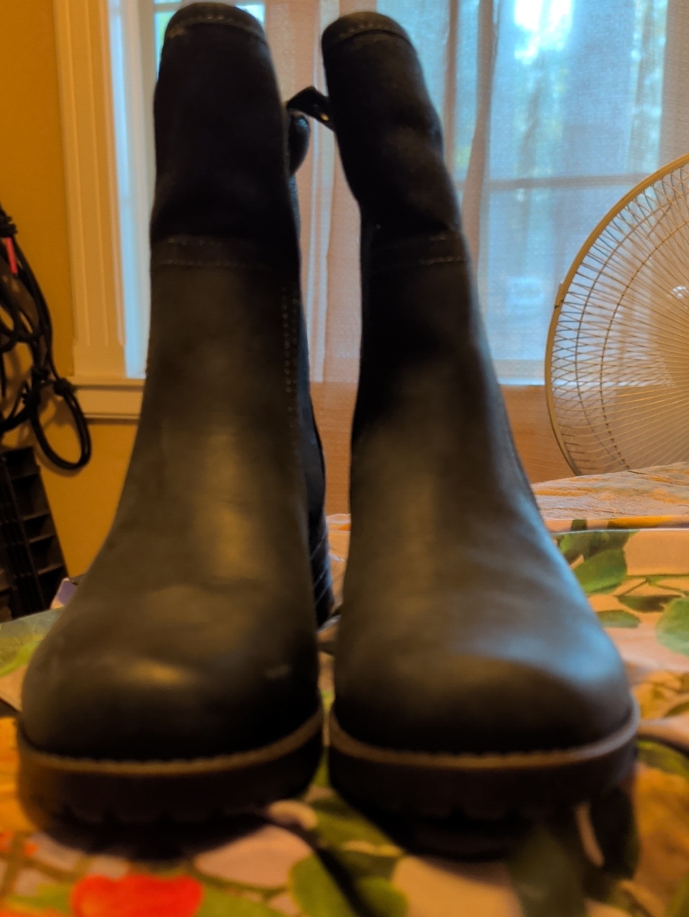 Abeo Matte Black Women's Chelsea Lug Ankle Boots